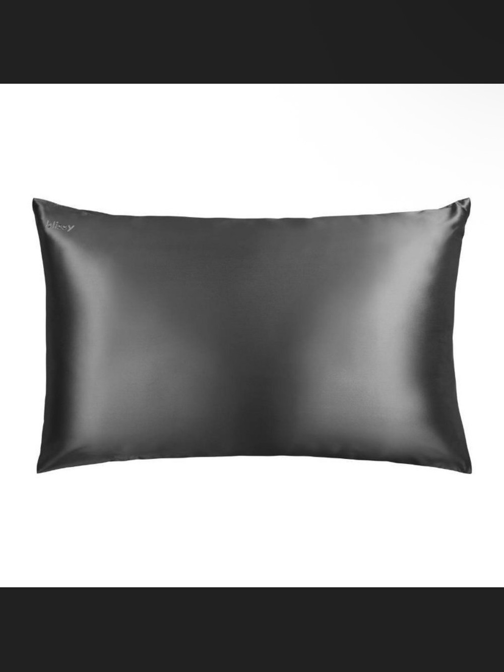 Blissy Dark Gray 100% Mulberry Silk Pillowcase 600 Threadcount